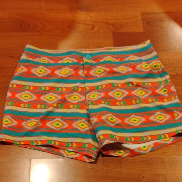 Chubbies Orange and Blue High Waist Geometric Shorts - Picture 1 of 5